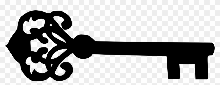 2000 × 682 Px - Black And White Clipart Skeleton Key #9930