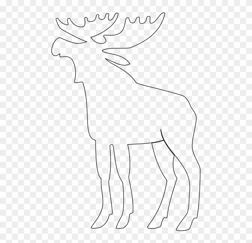 Meuble Héraldique Orignal - Outline Of A Moose #10037