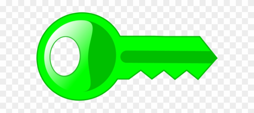 Key Clipartlored Key Pencil And Inlor - Clip Art Green Key #10258