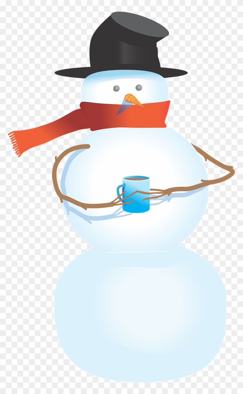 Snowman Free To Use Clipart - Snowman Holding A Cup #10291