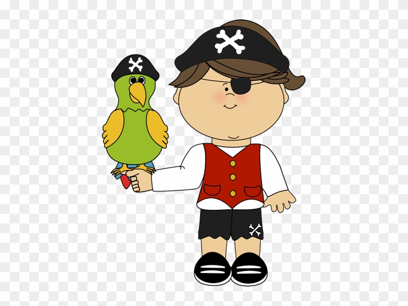 Pirate Girl With Parrot Clip Art - Pirate Clipart #10378