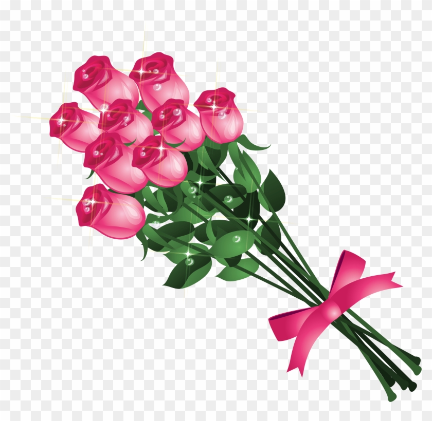 Transparent Pink Roses Bouquet Png Clipart Picture - Good Afternoon My Friend #10541