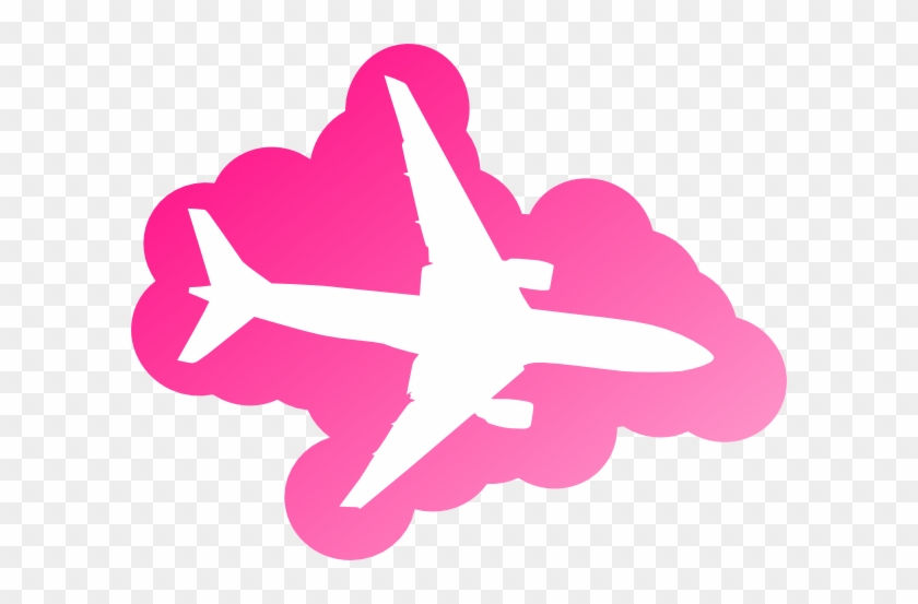 Pink Airplane Clip Art - Plane In The Sky #10543