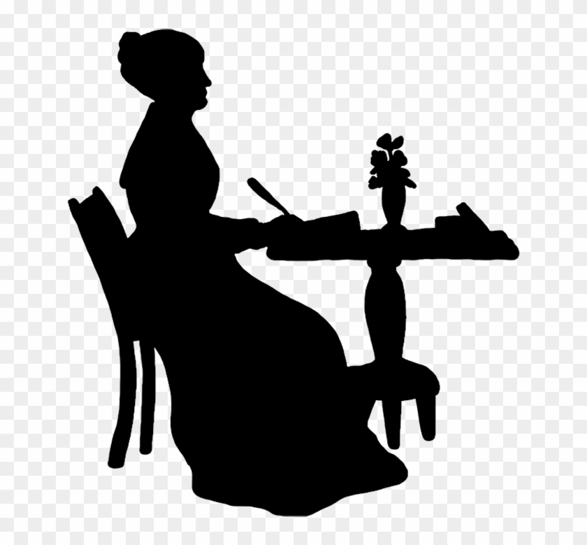 Silhouette Of Woman Writing - Silhouette Of Victorian Women #10573