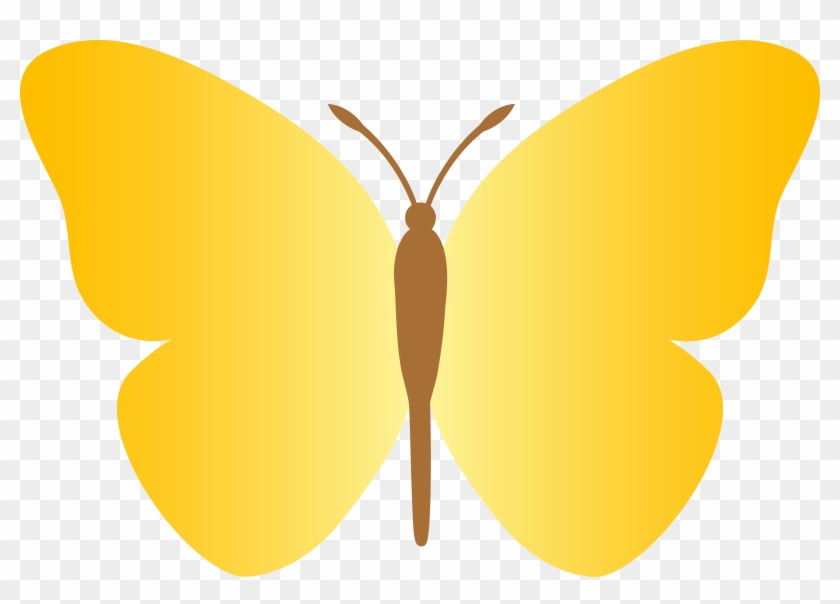 Butterfly Clipart Simple Butterfly - Butterfly Cartoon Yellow #10658