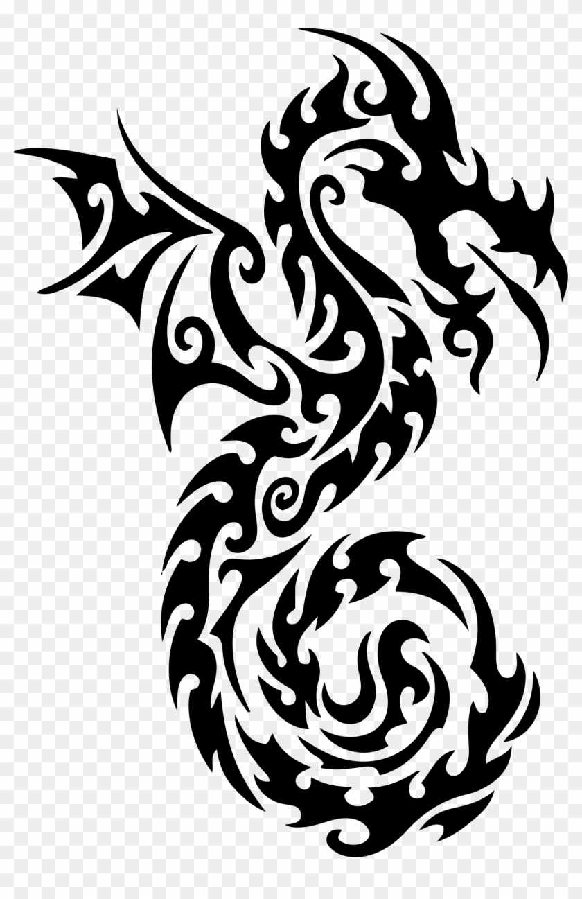 Big Image - Dragon Tattoo Black And White #10755