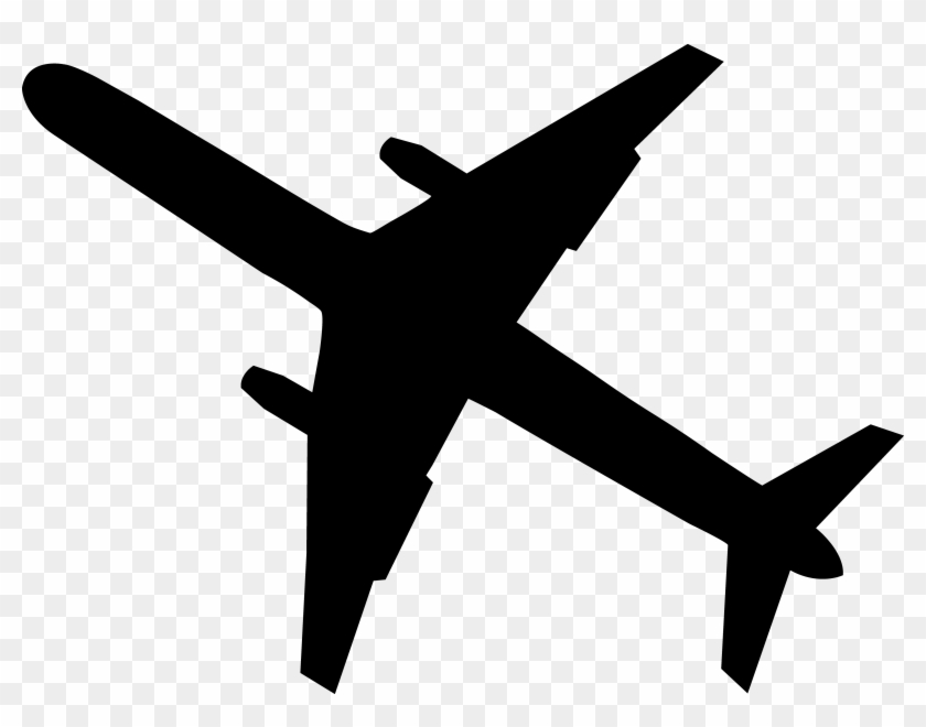Black Airplane Silhouette - Drawing Of A Plane Simple #10795