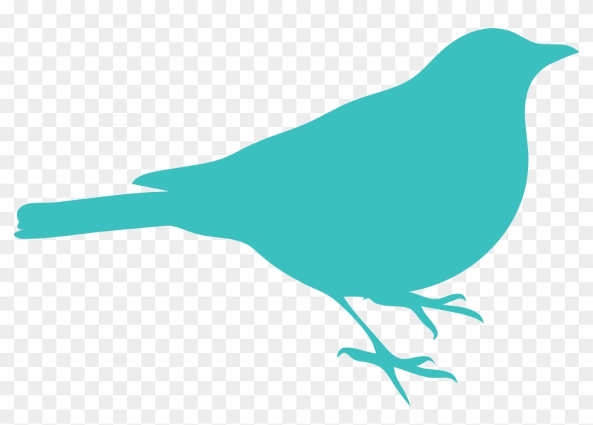 Medium Turquoise Bird Clipart Png - Bird Silhouette Clip Art #11057