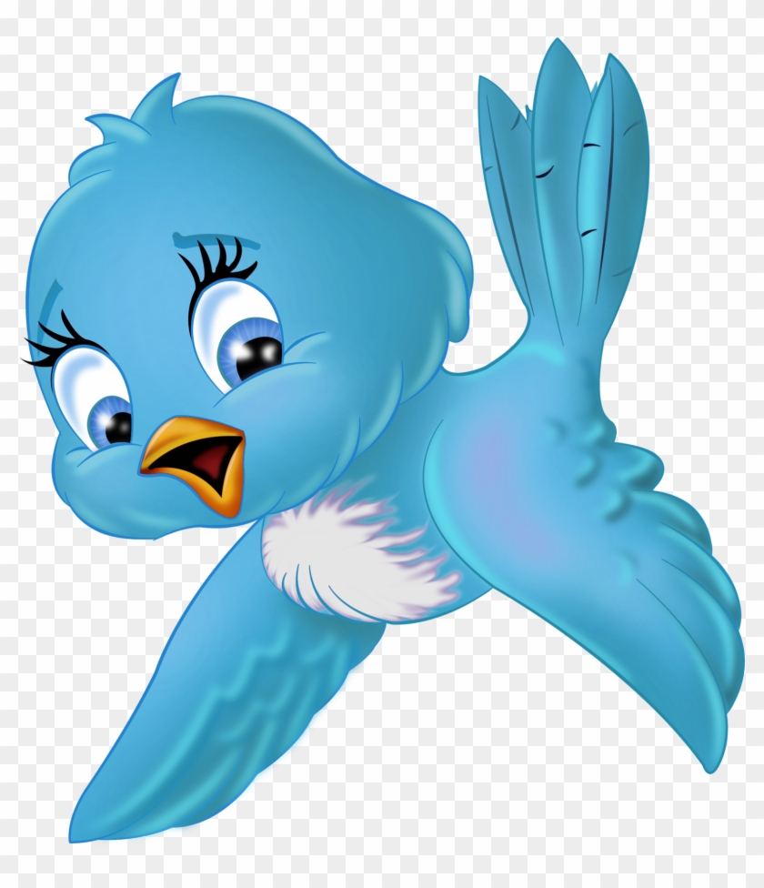 Blue Bird Clipart Large Png Cartoon 122 Lady A Little - Bird Cartoon Png #11113