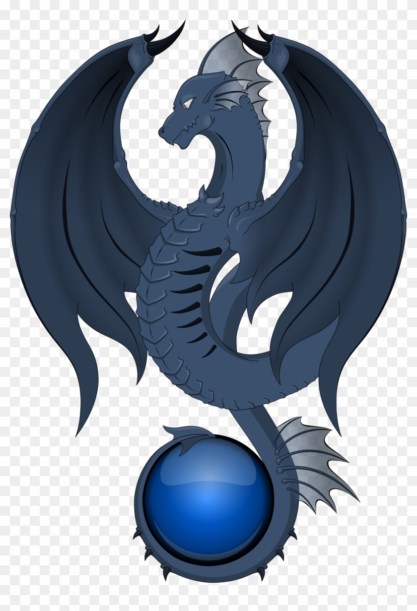 Dragon Azul - Dragon Holding Orb Transparent #11183