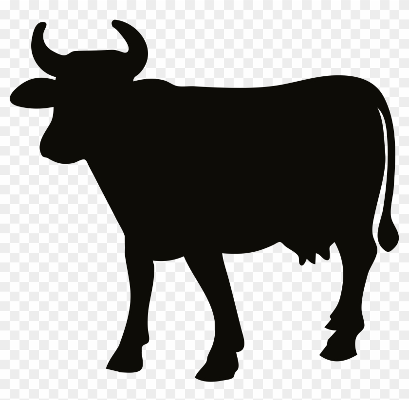 Cow Clipart Black And White Cow Silhouette Clip Art - Silhouette Cow #11221