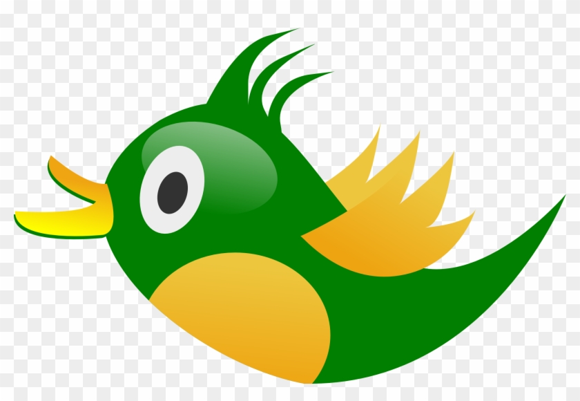 Clip Art Green Bird - Green And Yellow Bird Clipart #11238