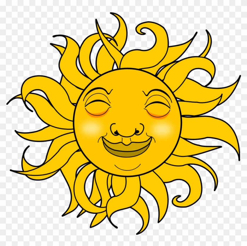 Sun And Moon Clip Art - Smiling Sun Gif Png #11242