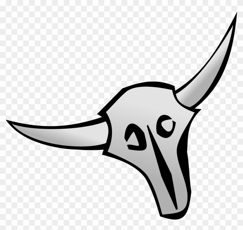 Cattle Skull Vector Clipart - Cartoon Cow Skull #11249