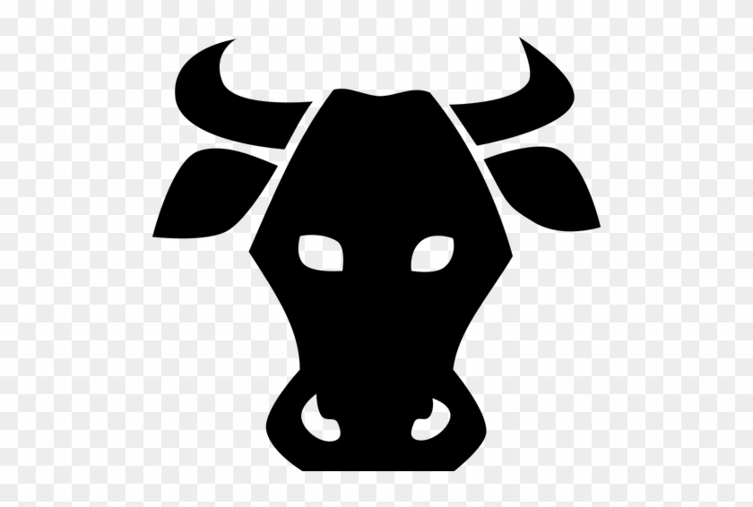 8049 Cartoon Cow Head Clip Art Public Domain Vectors - Stencil Bull #11273