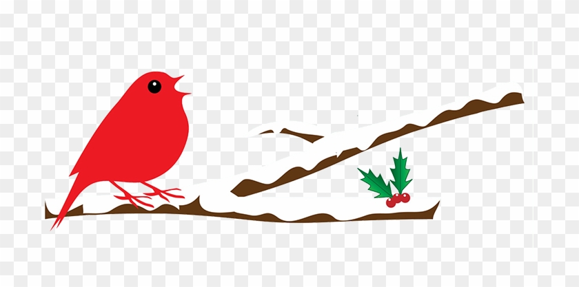 Bird On Branch With Snow - Winterclipart Png #11302