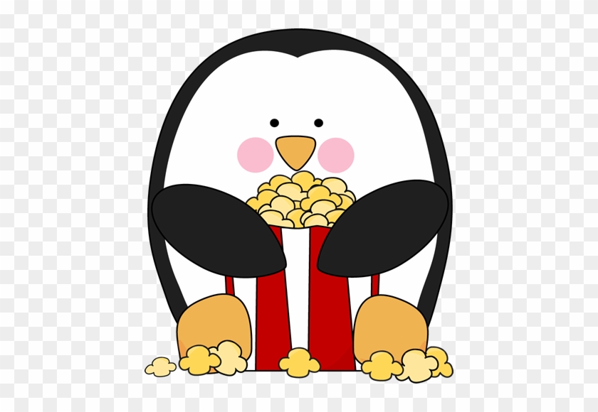 Popcorn Clipart - Penguin And Popcorn #11374