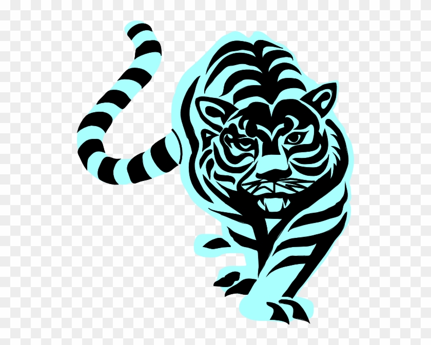 Tiger Clip Art - Tiger Clip Art Blue #11452