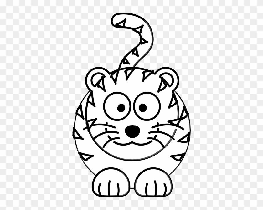 Tiger Black And White Cute Tiger Black And White Clipart - Easy To Draw Cartoon Tiger #11798