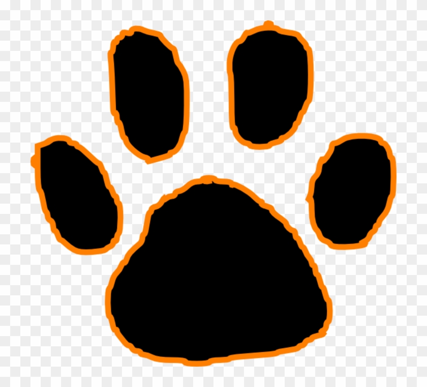 M - Black And Orange Paw Print #11803