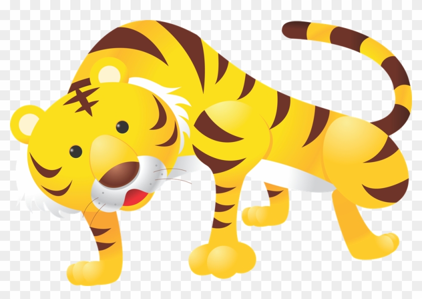 Tiger Clipart Yellow - Animal Wall Sticker - Panda Wall Decal #11806