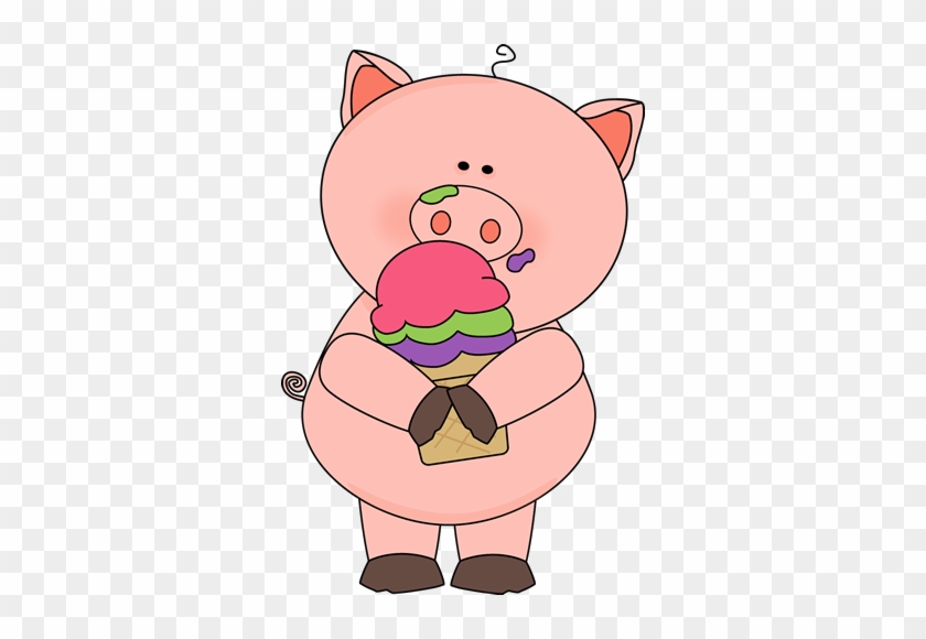 Pig Eating Ice Cream - My Cute Graphics Pig #11871