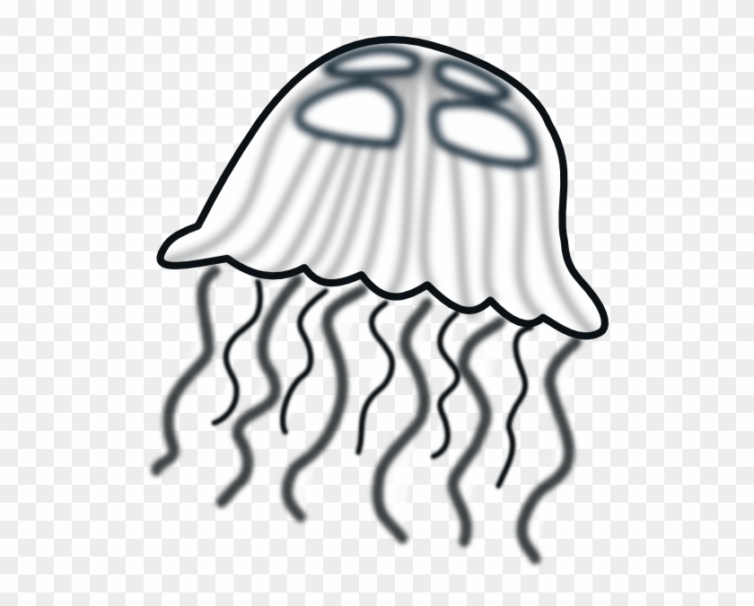 Jellyfish Clip Art At Vector Clip Art - Clip Art Black And White Jellyfish #11943