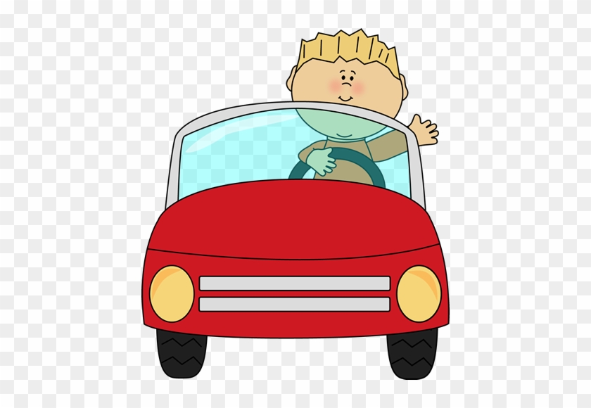 Boy Driving A Car - Driving Clipart #11994