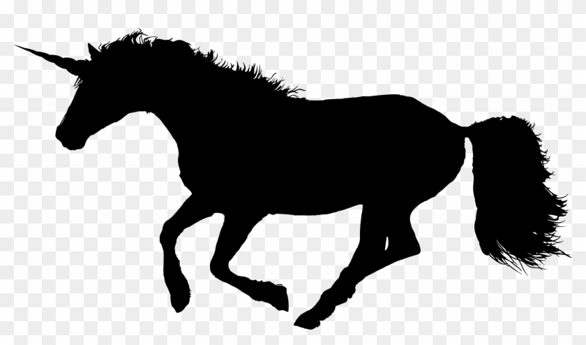 Galloping Unicorn - Silhouette Of A Horse Trotting #12021