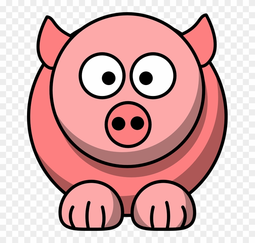 Round Pig - Custom Pink Pig Cartoon Mousepad #12136