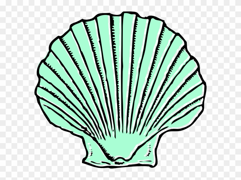 Clipart Seashell Aqua Seashell Clip Art At Clker Vector - Aqua Sea Shell Clip Art #12208