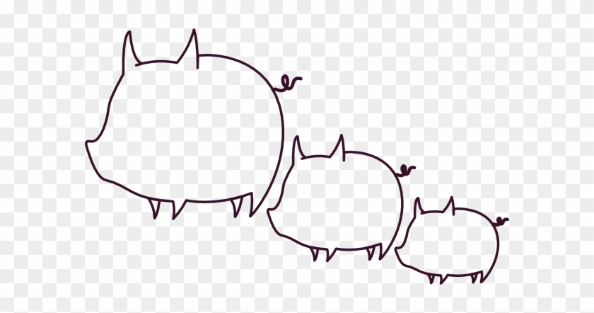 Pig Clipart - Outline Of A Pig #12286