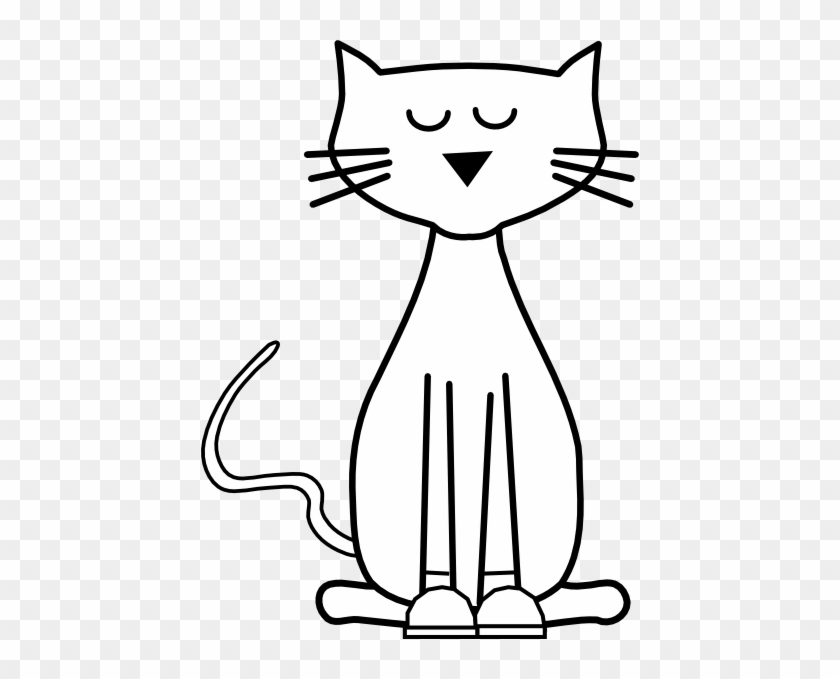 Outline Of A Cartoon Cat #12335