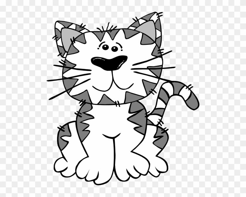 Cat Cartoon White Gray Clip Art - Cats Black And White Cartoon #12355