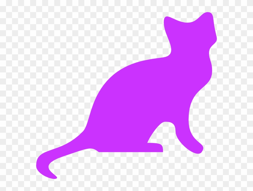 Purple Cat Silhouette - Cat Purple Clipart #12458