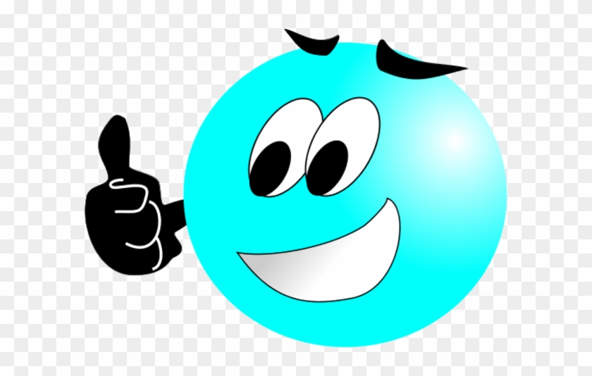 Smiley Face Making Thumbs Up Vector Clip Art - Blue Smiley Face Thumbs Up #12475