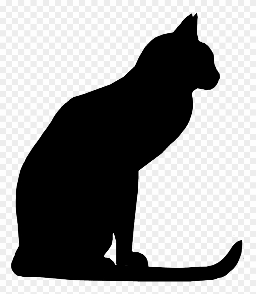 Attentive Cat Silhouette - Black Cat Silhouette Png #12572