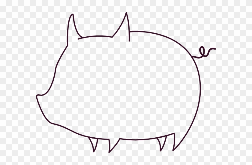 Pig Outline Clip Art - Outline Of A Pig #12592