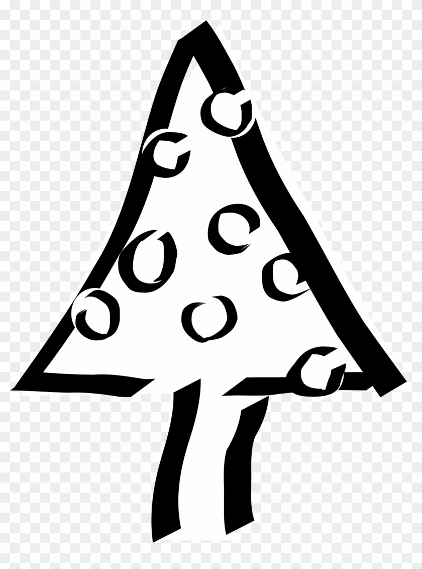 Christmas Tree Black White Line Art Tatoo Tattoo Xochi - Christmas Tree Clip Art #12642