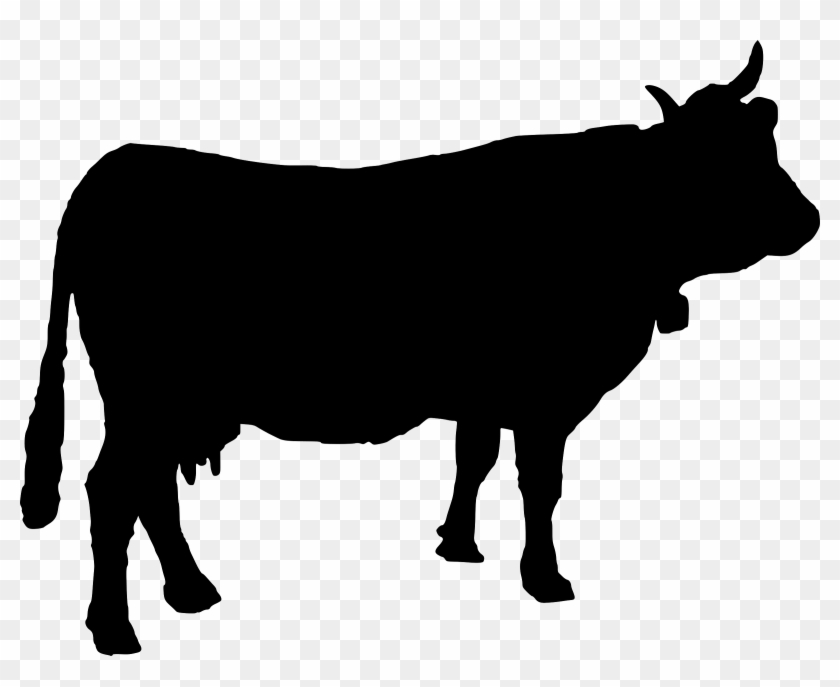 Cow Silhouette Clipart, Vector Clip Art Online, Royalty - Cow Silhouette #12679