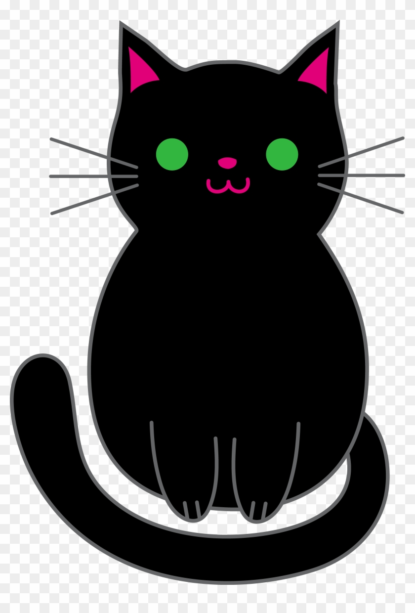 Anime Black Clipart - Cute Black Cat Animated #12697