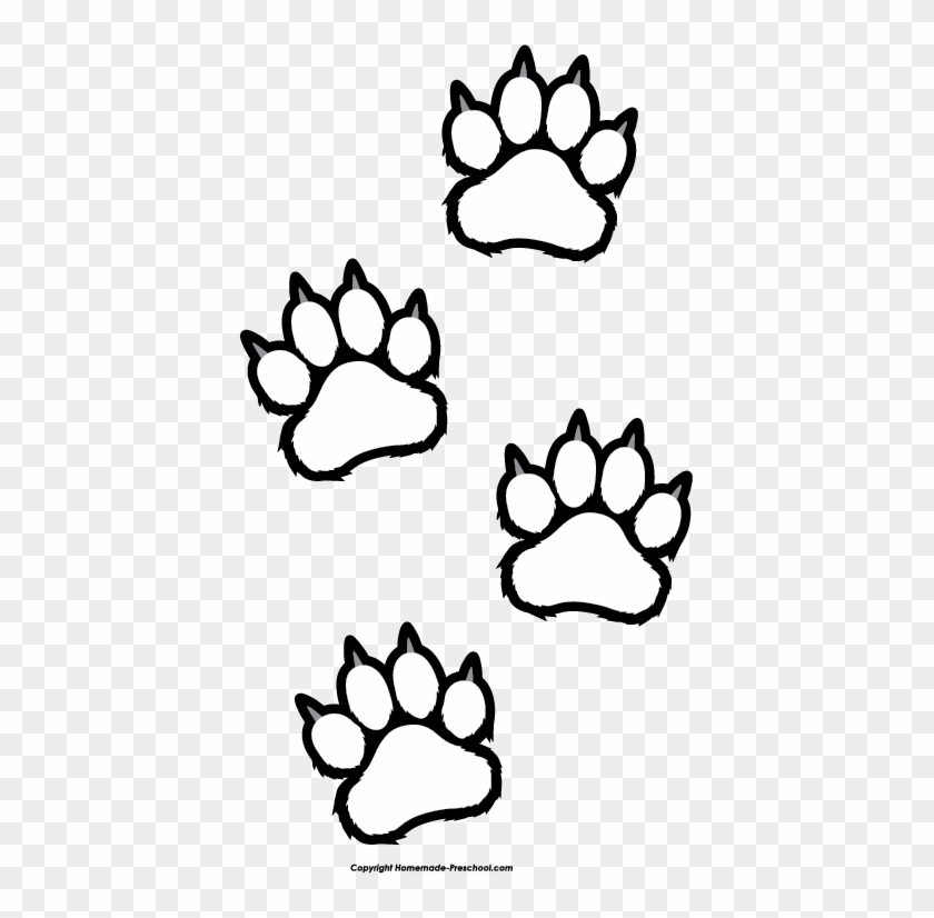 Dog Paw Print Clip Art Free Dog Clipart - Tiger Paw Clip Art Black And White #12726