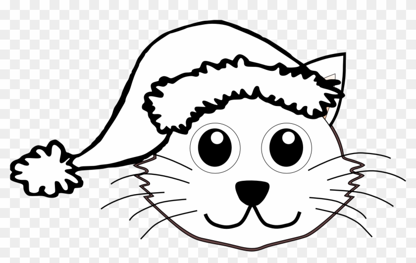 Cat In The Hat Black And White Clipart Kid - Cat Face For Coloring #12760