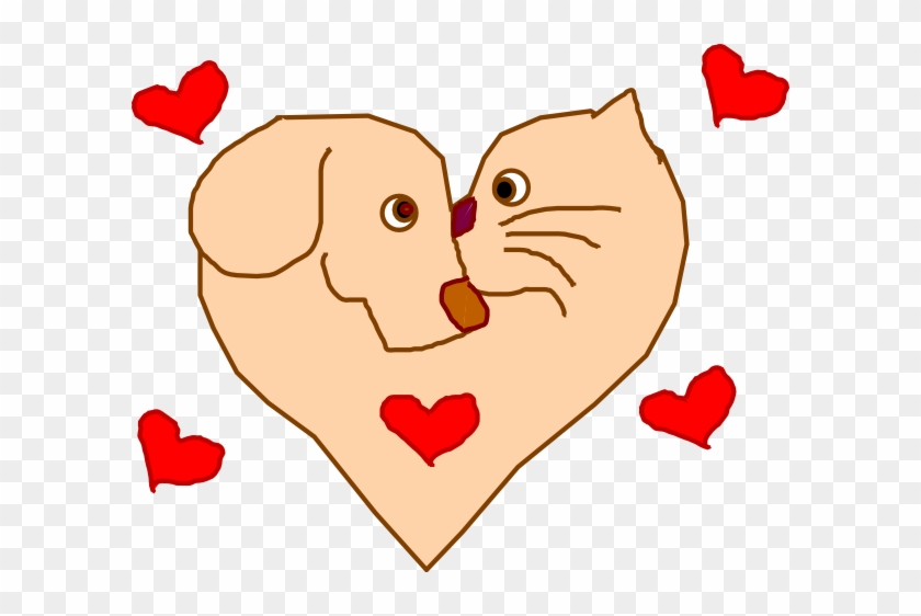 Dog And Cat Heart Clip Art - Heart Dog Clipart Png #12946