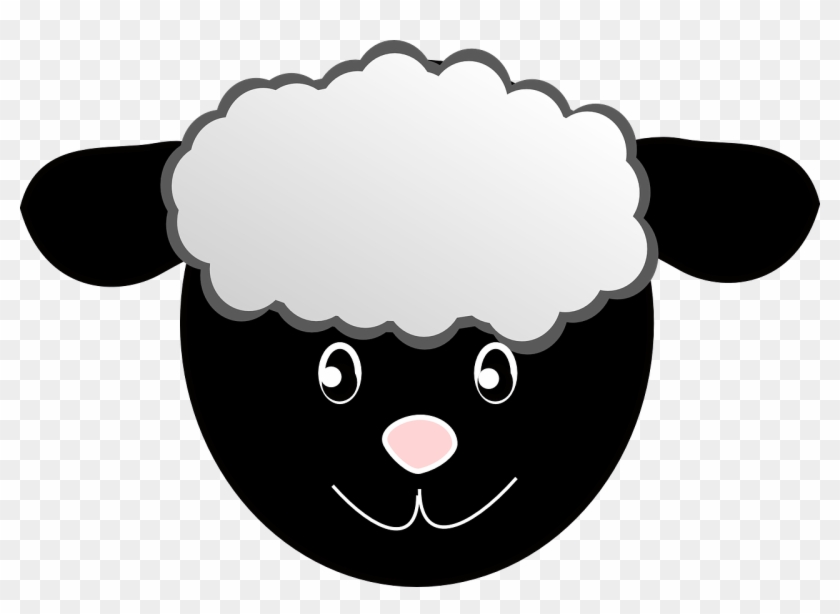 Sheep Head Happy Face Cartoon Wool Black - Black Sheep Face Cartoon #12997