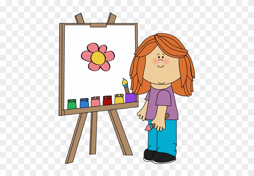 Girl Painting On Easel - Reading Exercises For Beginners #13135