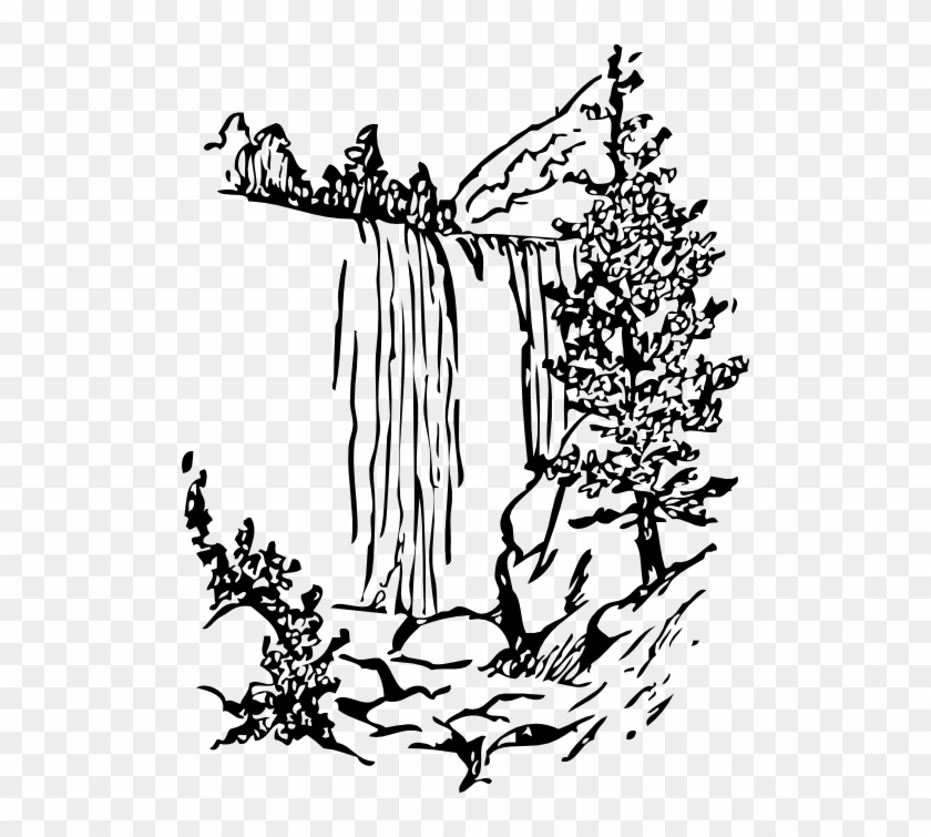 Waterfall - Clipart - Nature Black And White Cliparts #13362