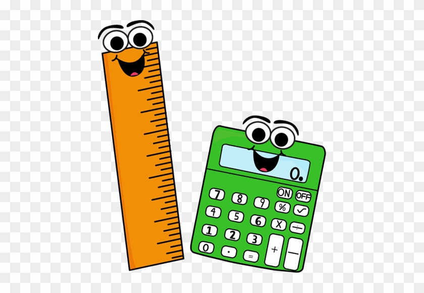 Ruler And Calculator - School Supplies With Faces #13443