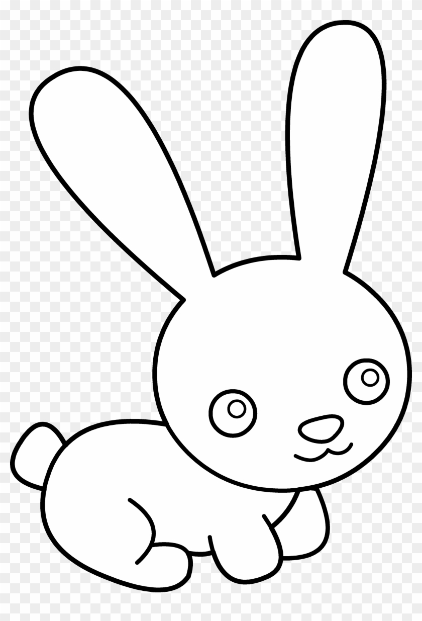Rabbit Cute Bunny Clip Art Free Image - Cute Rabbit Cartoon Black And White #13470