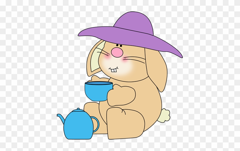 Bunny Having Tea - Easter Tea Clip Art #13475